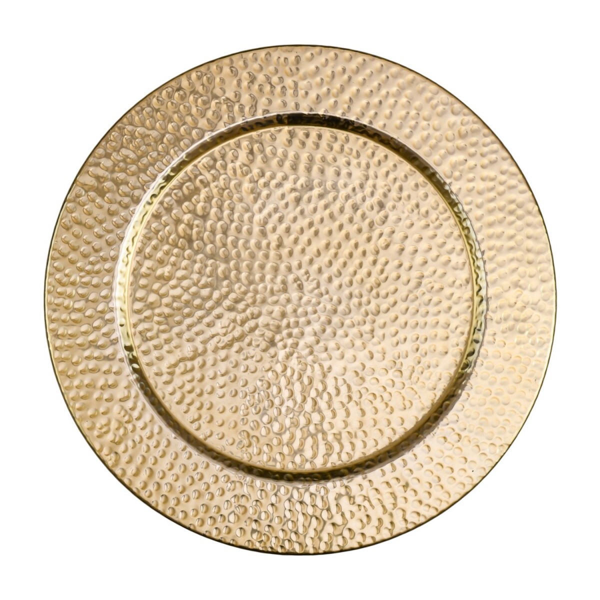 Bandeja redonda de aluminio color dorado box