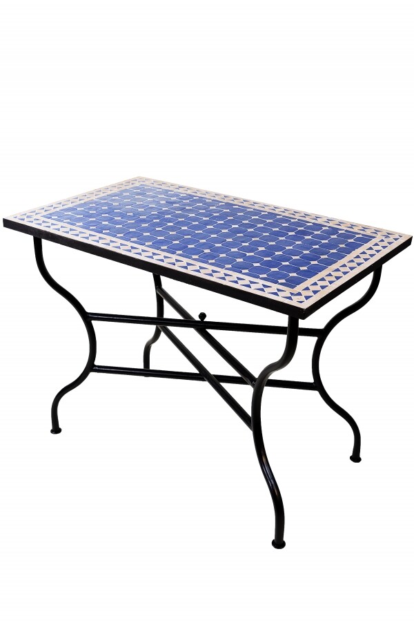 Mesa marroquí con mosaicos Marrakech Azul Beige 100 x