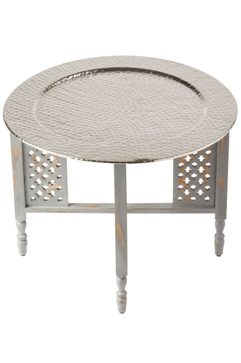 Mesa de centro oriental Hania, gris y pl box