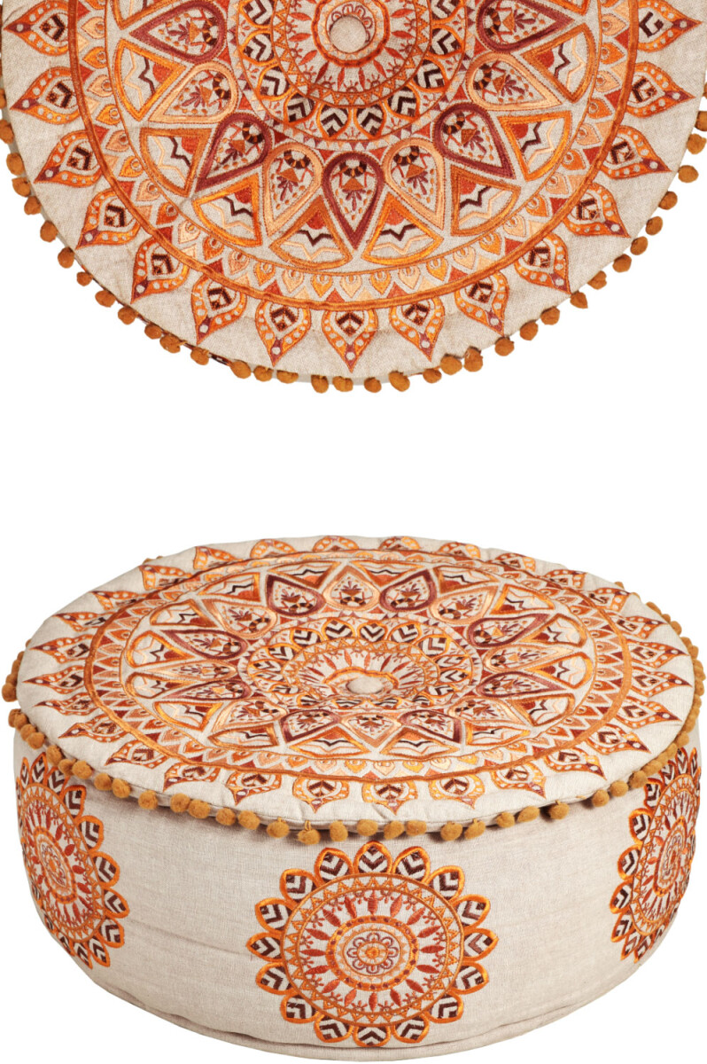 Puf oriental decorativo Aziza, color mar box