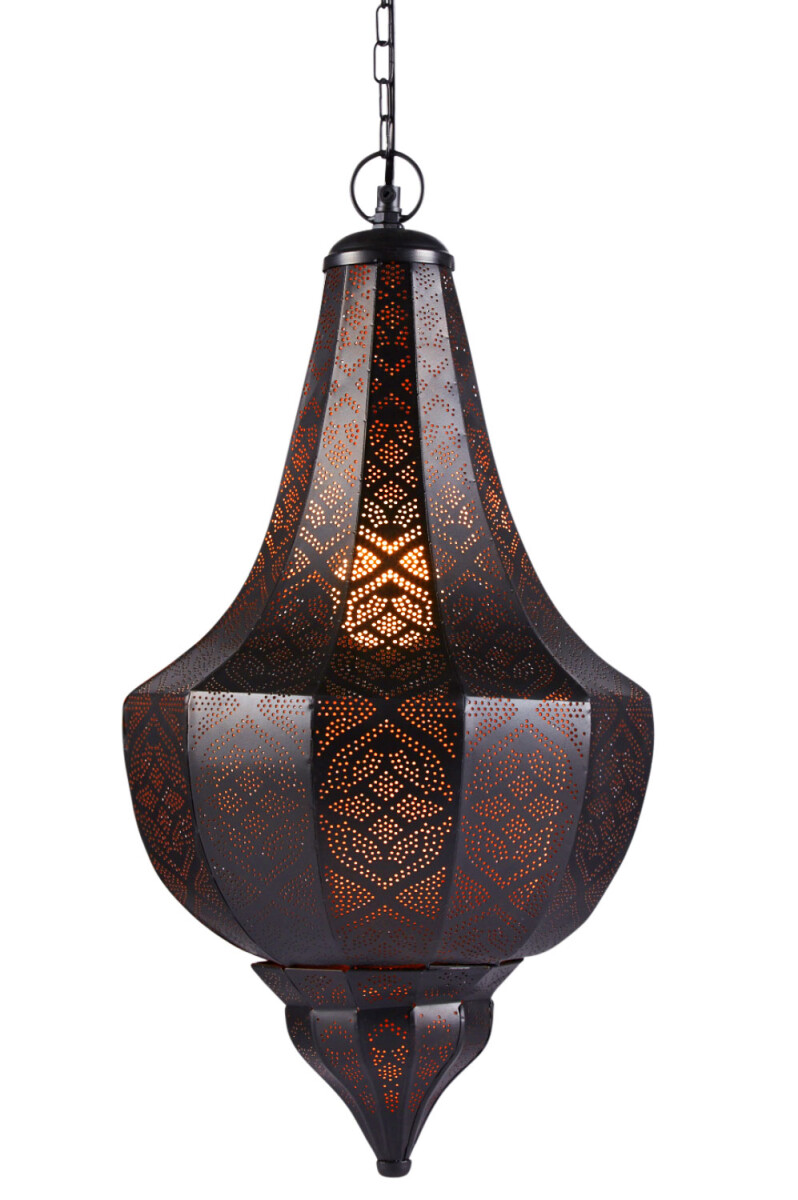 Lámpara colgante oriental Kanita negra | Metal hecho 