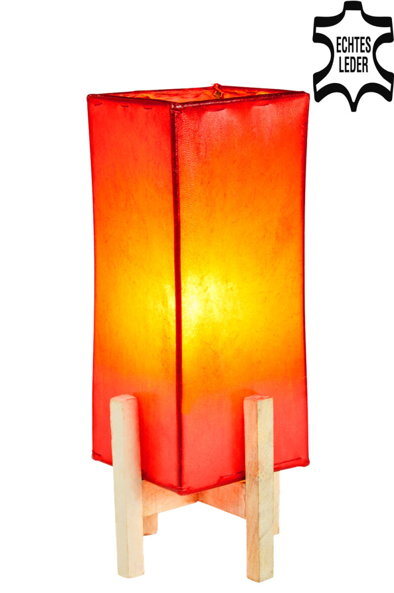 Lámpara de mesa de cuero Janka, r box