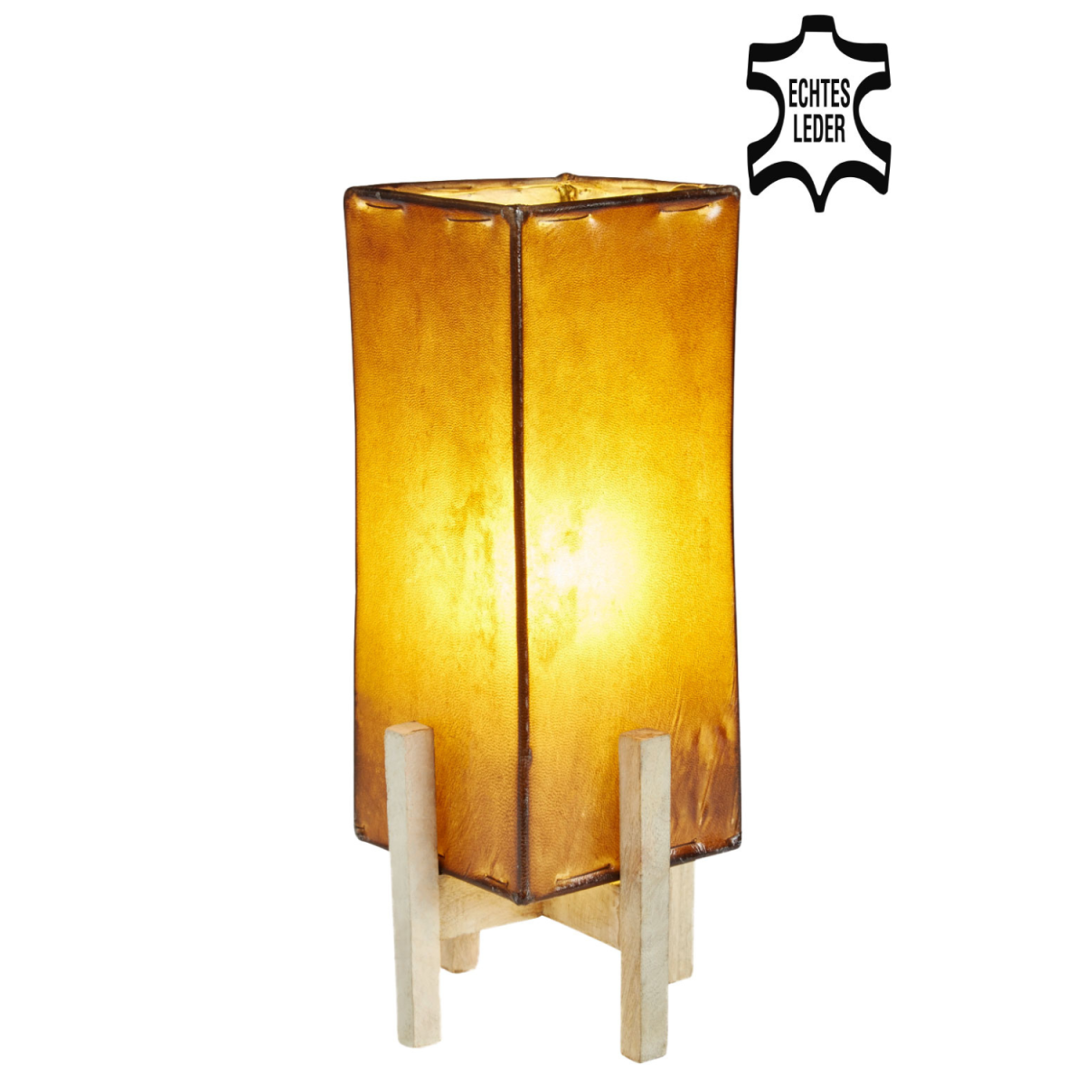 Lámpara de mesa de cuero Janka, m box
