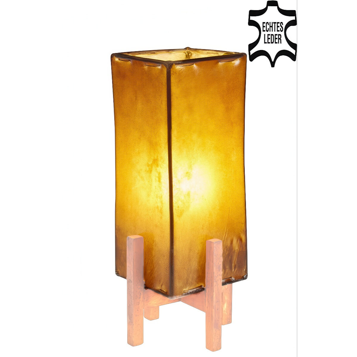 Lámpara de mesa de cuero Janka, c box