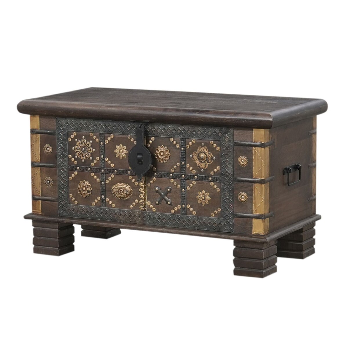 Cofre Driss de madera maciza, estilo &ea box