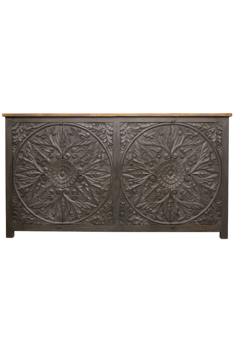 Aparador Faiza de madera negra, 190 cm | box