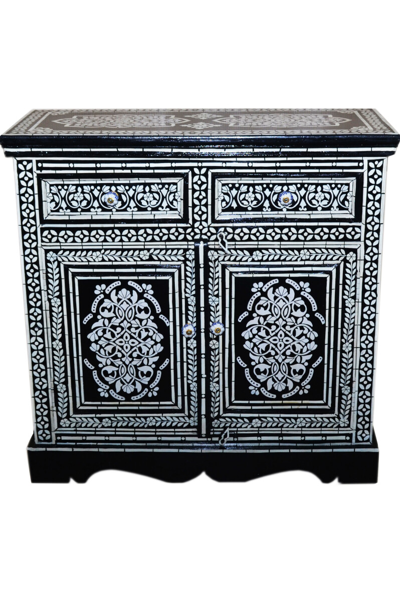 Aparador oriental Dilhan de 90 cm, blanc box
