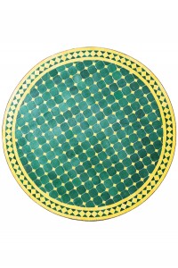 Mesa marroquí con mosaicos de Marrakech, verde y...