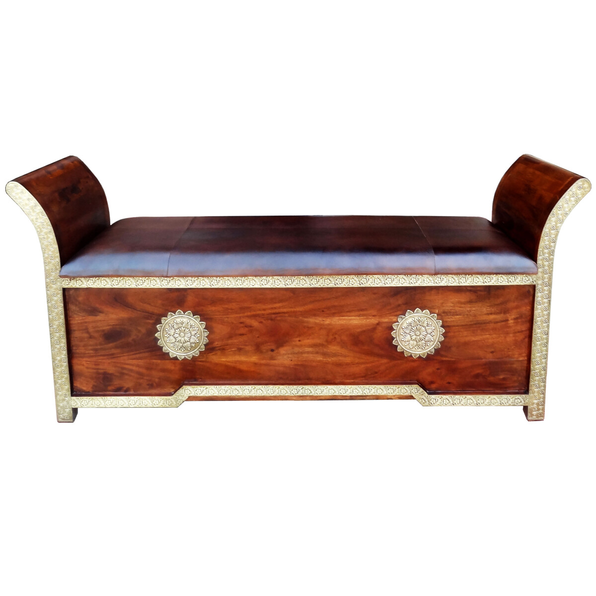 Banco oriental de madera maciza Moha 2 box