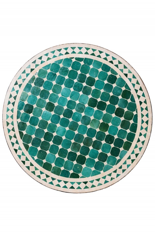 Azulejo marroquí de mosaico Marrakech verde/natural, 