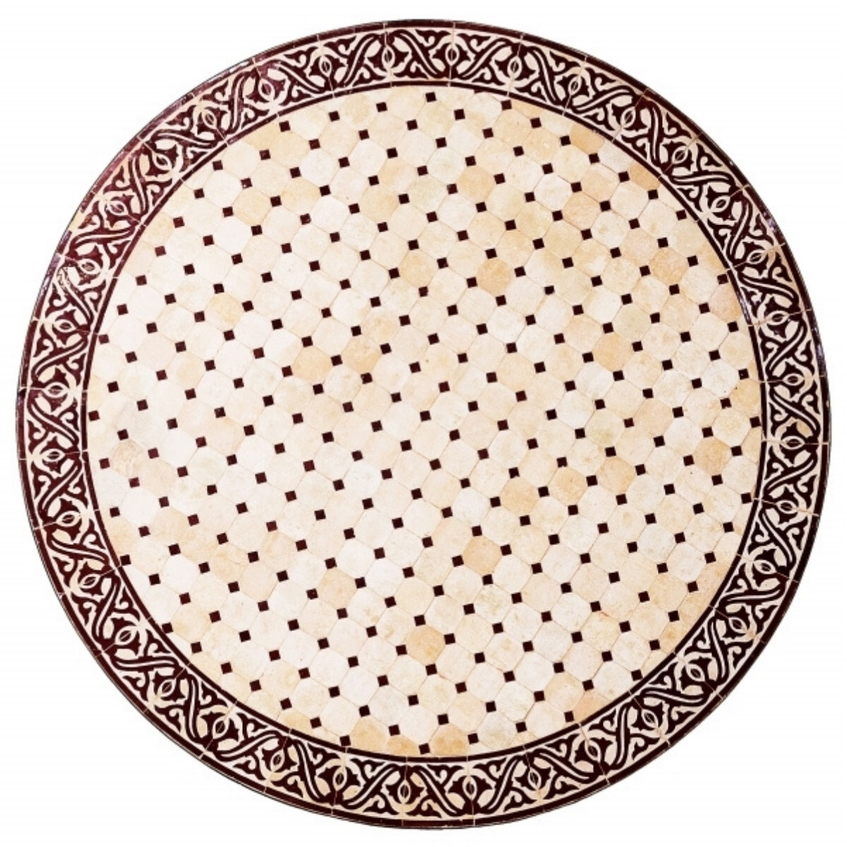 Placa de mosaico Meknes Natural/Burdeos, 120 cm