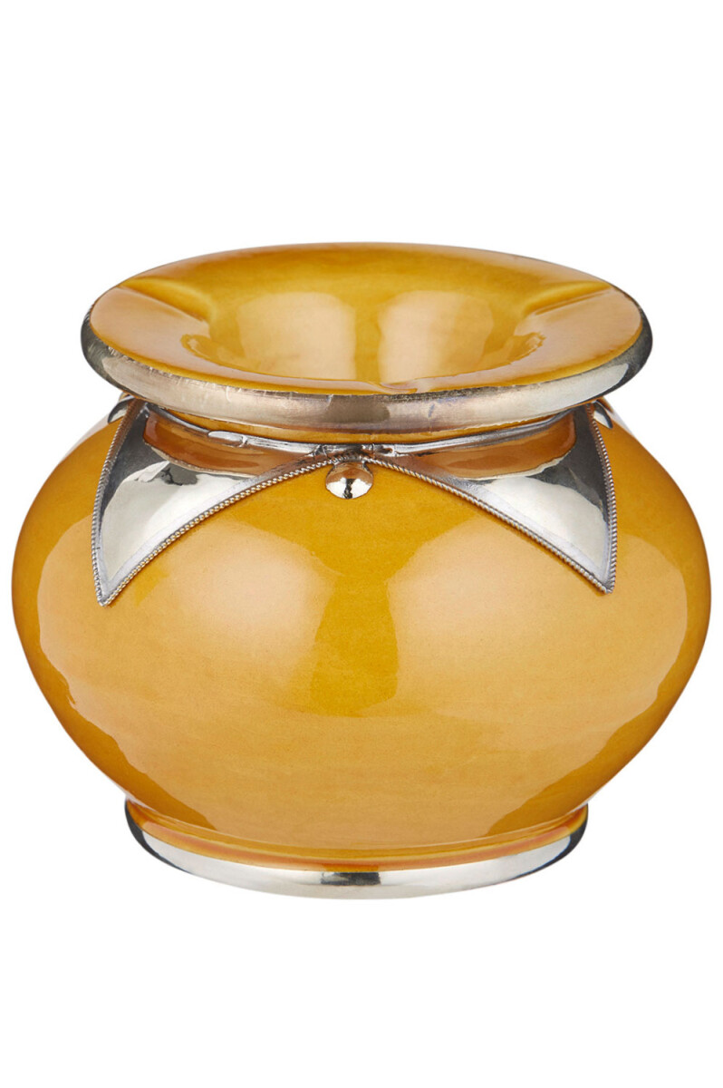 Cenicero oriental con tapa Kanita amarillo