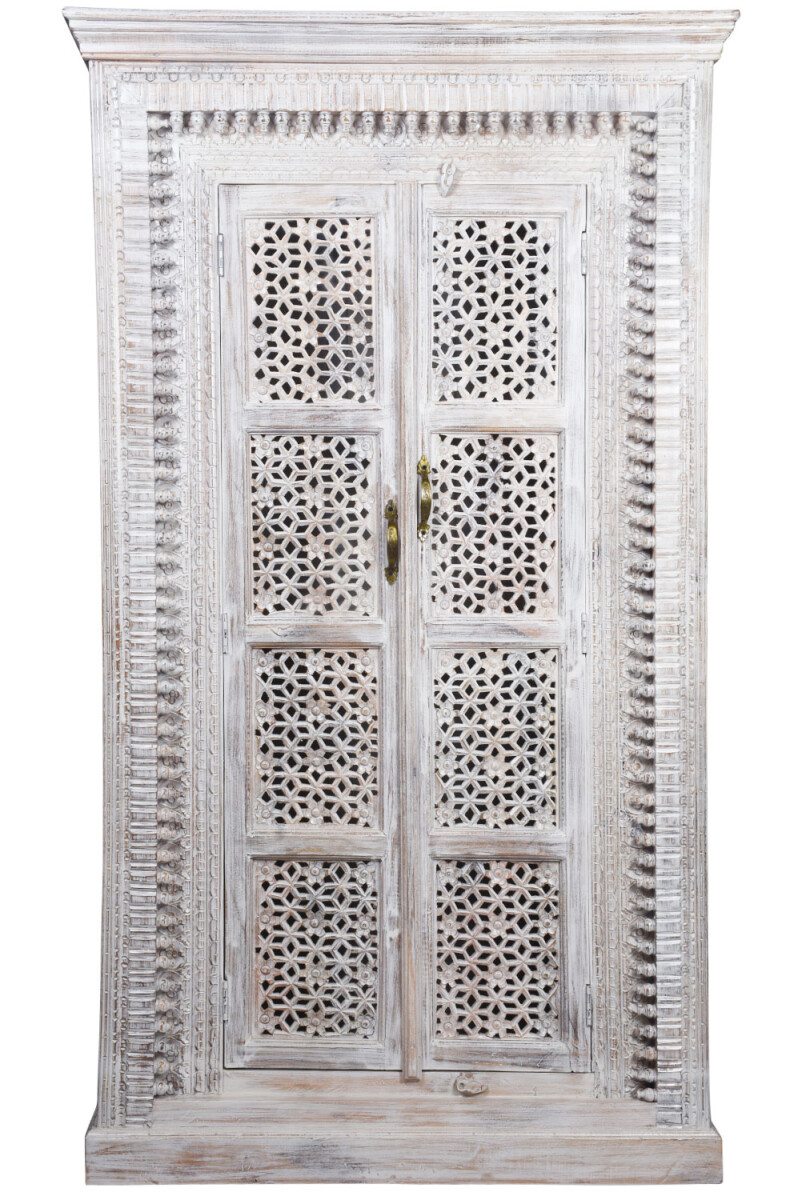 Armario vintage Hamoudi, color blanco box