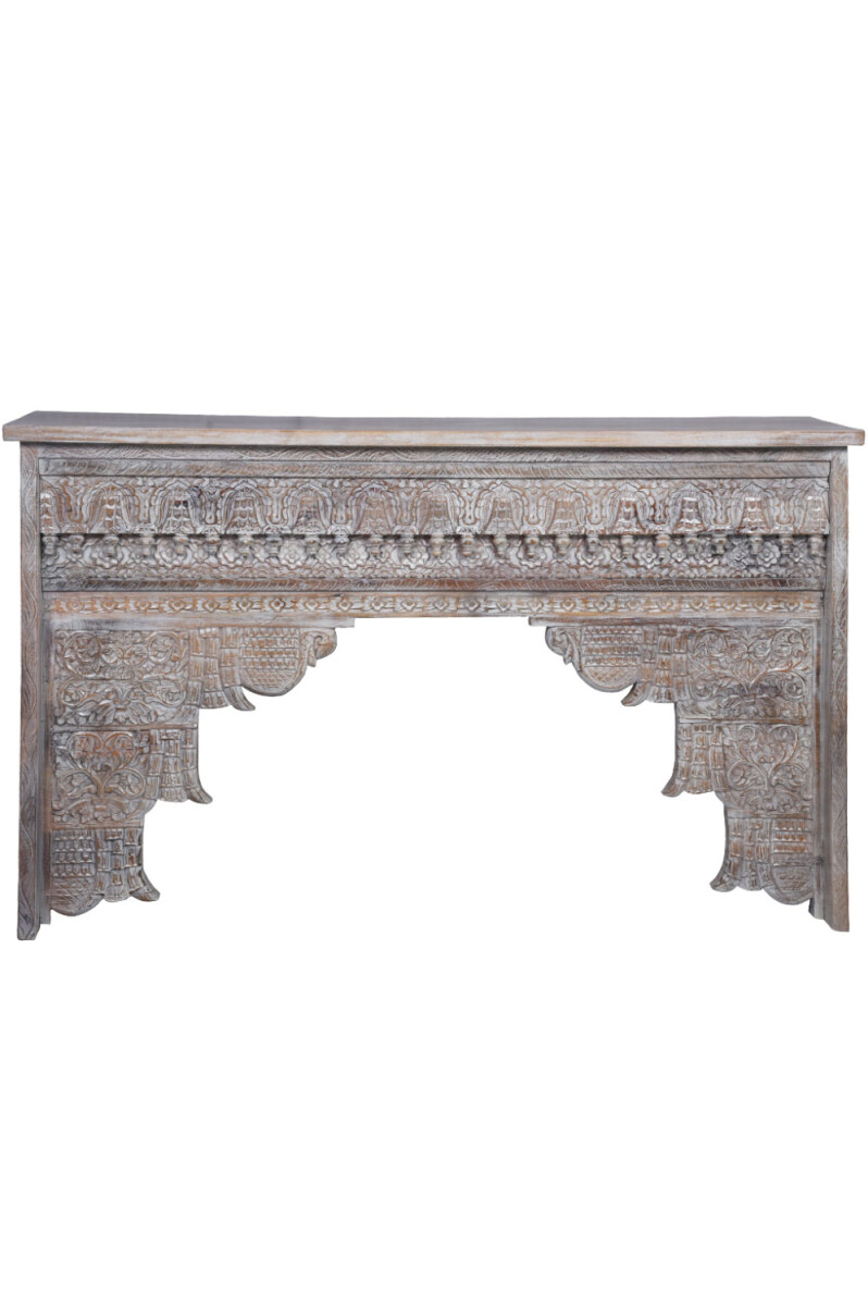 Consola Hadidza de madera blanca, 150 cm box