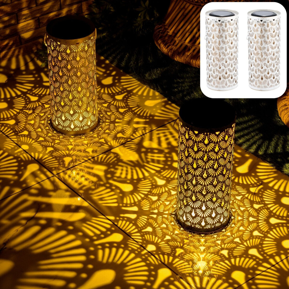 Juego de 2 farolillos solares orientales box
