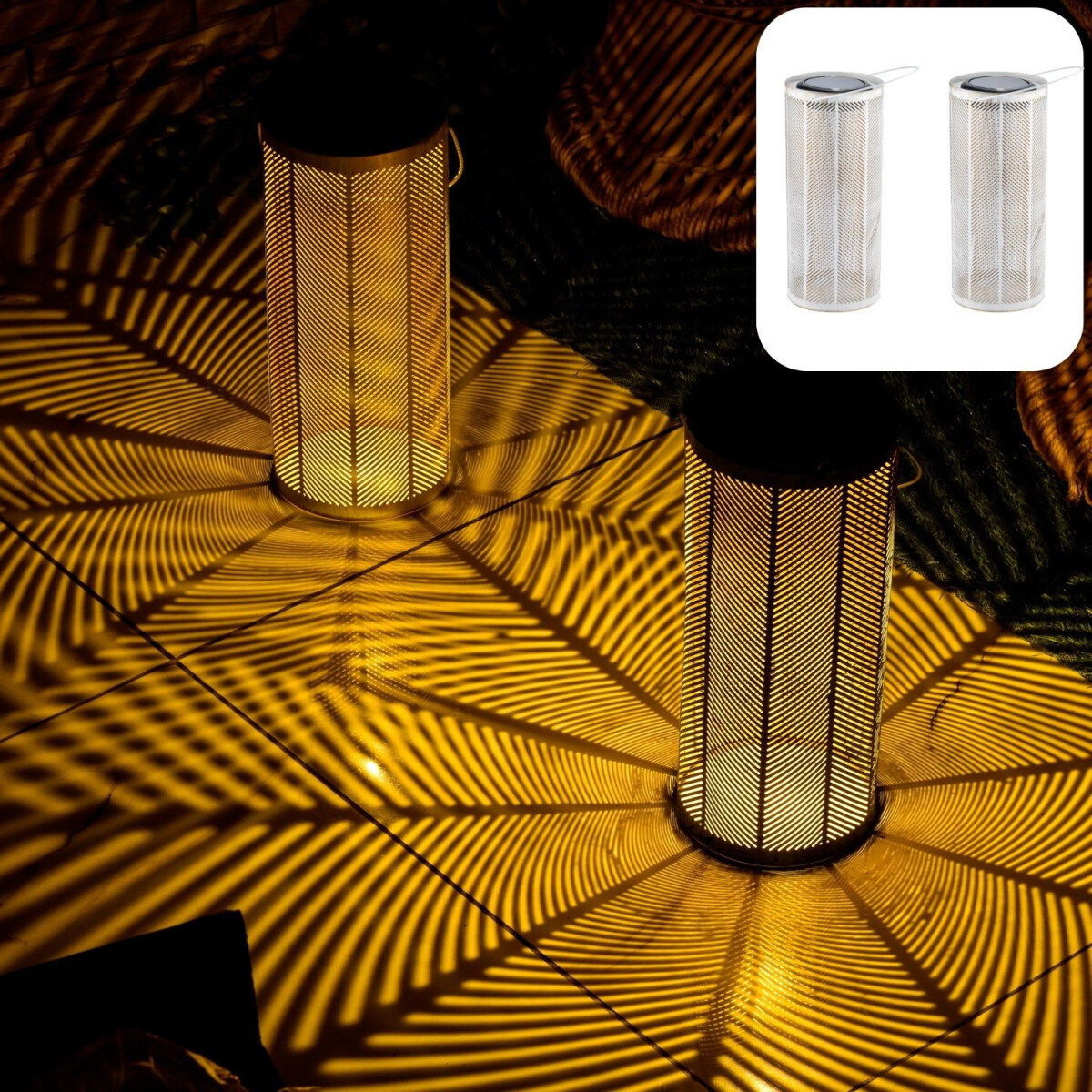 Juego de 2 lámparas solares moder box