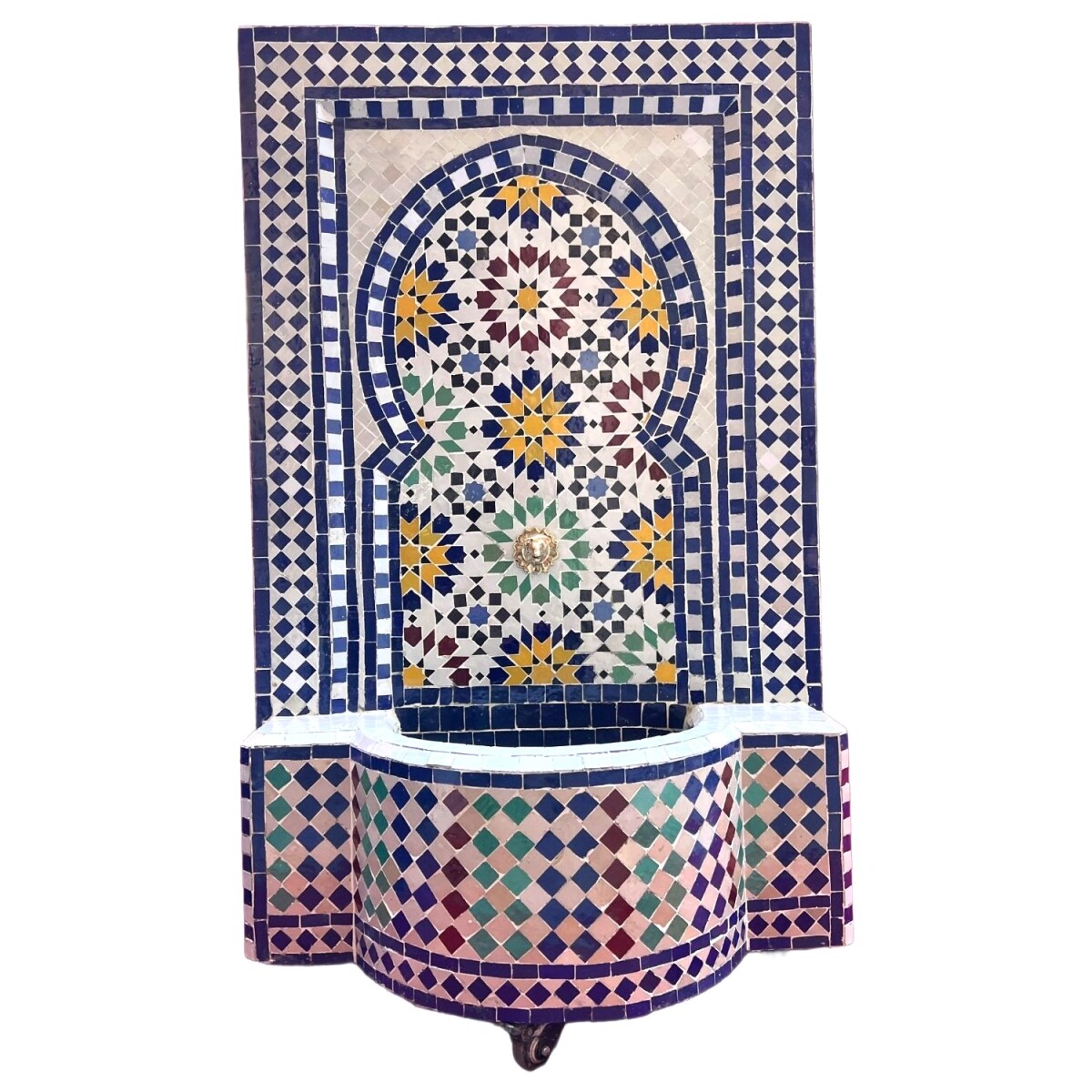 Fuente de jardín marroquí con mosaicos, 128 cm