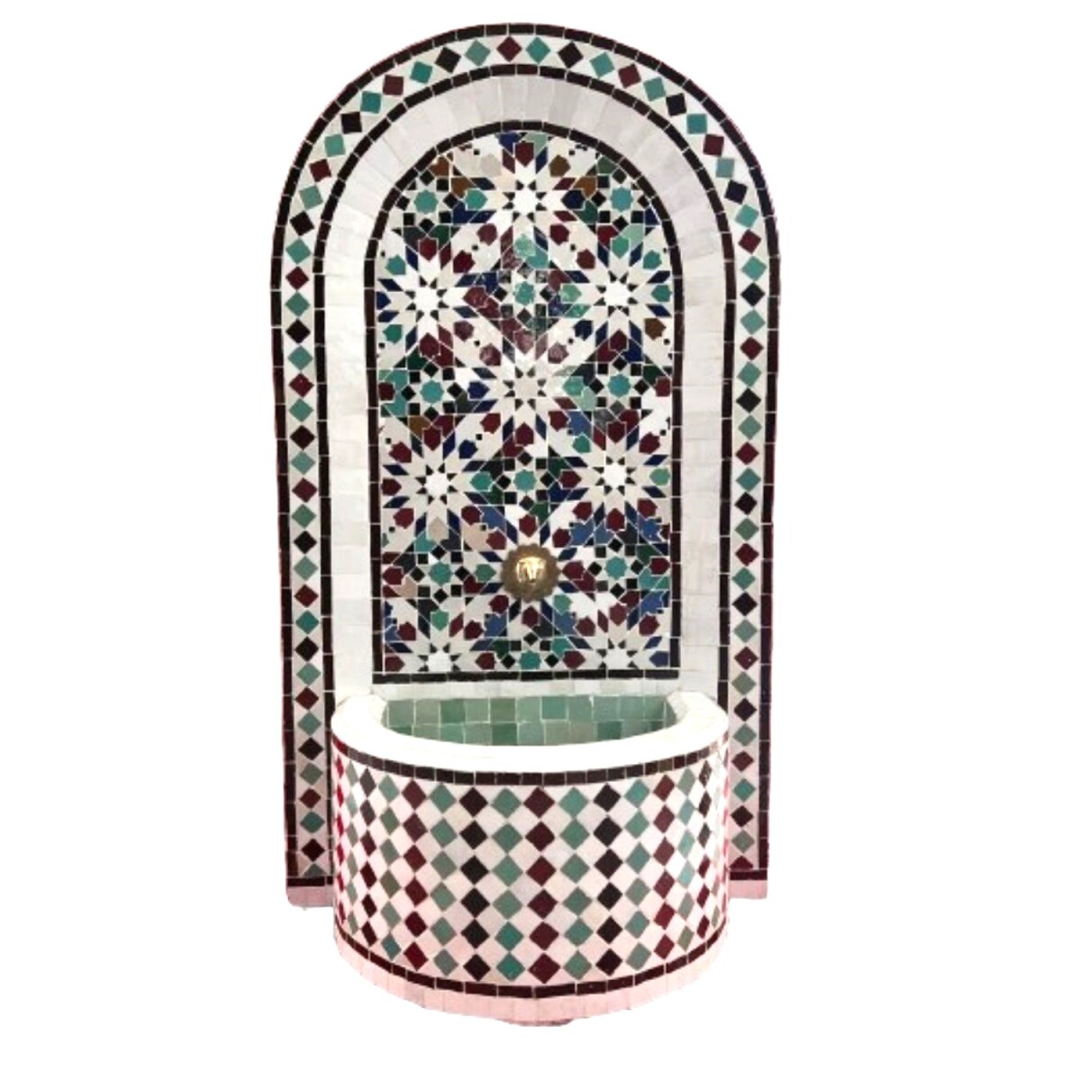 Fuente de jardín marroquí con mosaicos, 121 cm