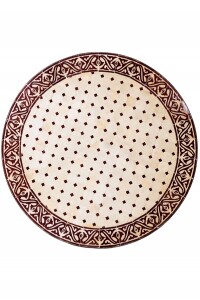 Mesa marroquí con mosaicos Meknes, beige y...