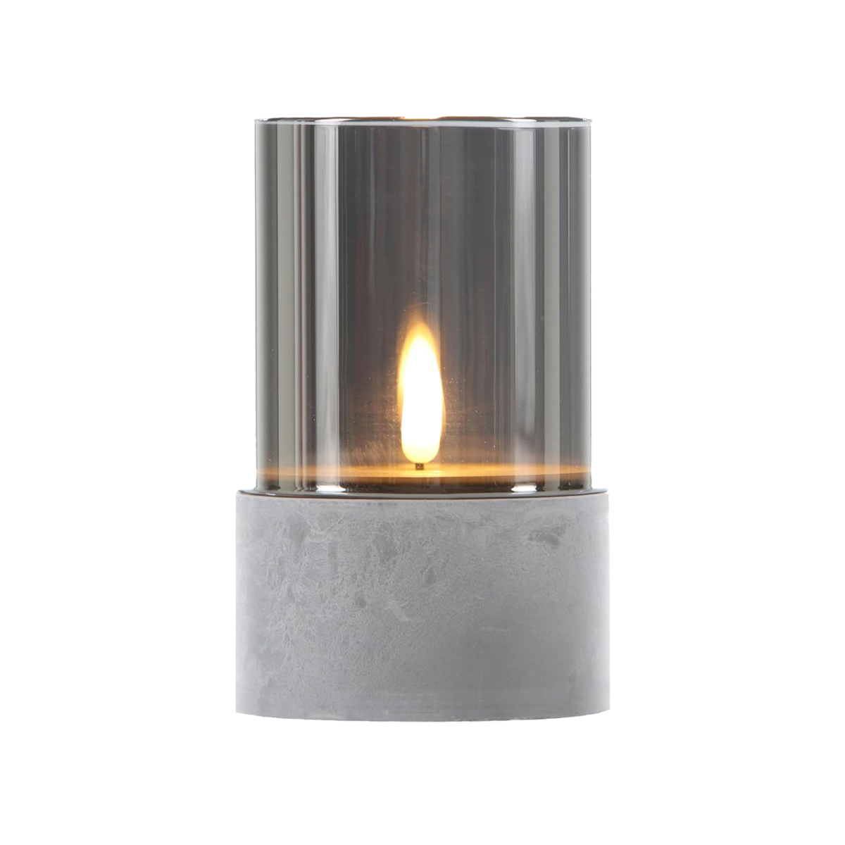 Vela LED en farolillo de cristal gris Ka box