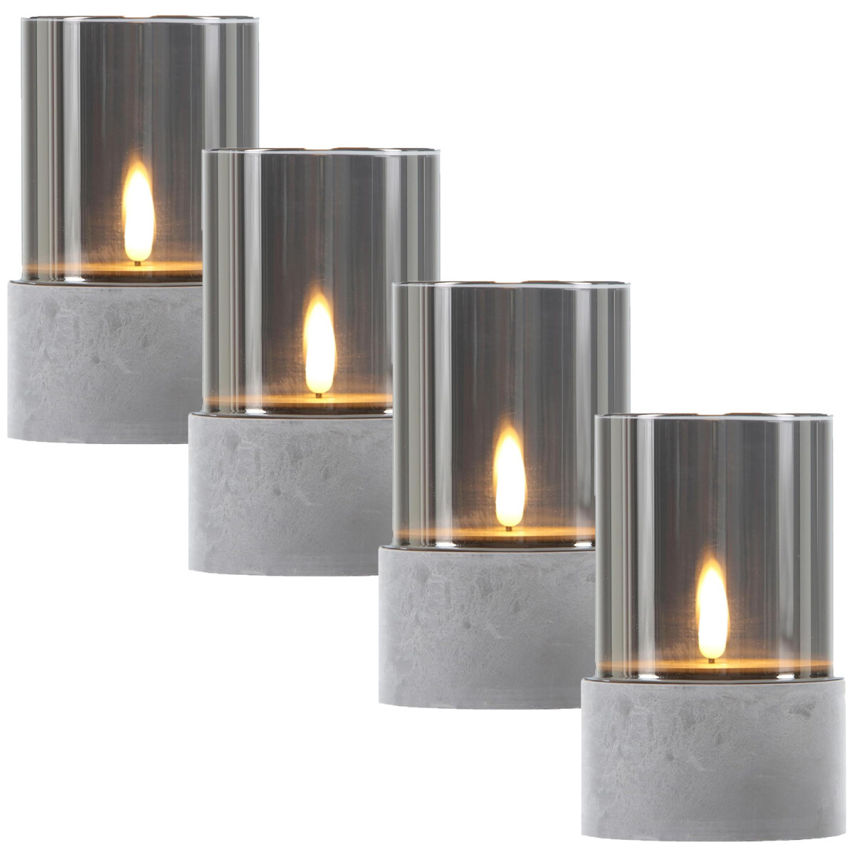 Juego de 4 velas LED con portavelas de c box