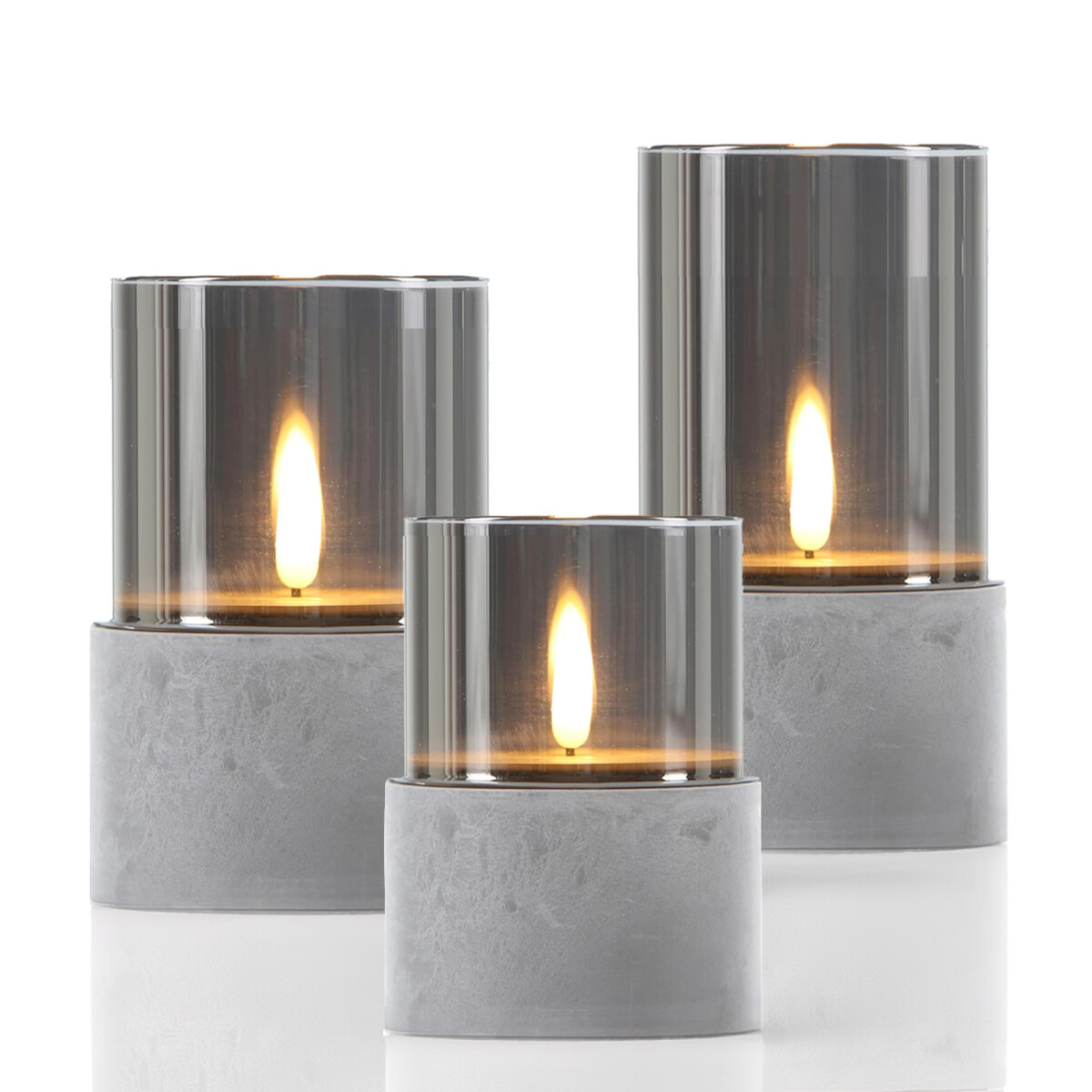 Juego de 3 velas LED con portavelas de c box