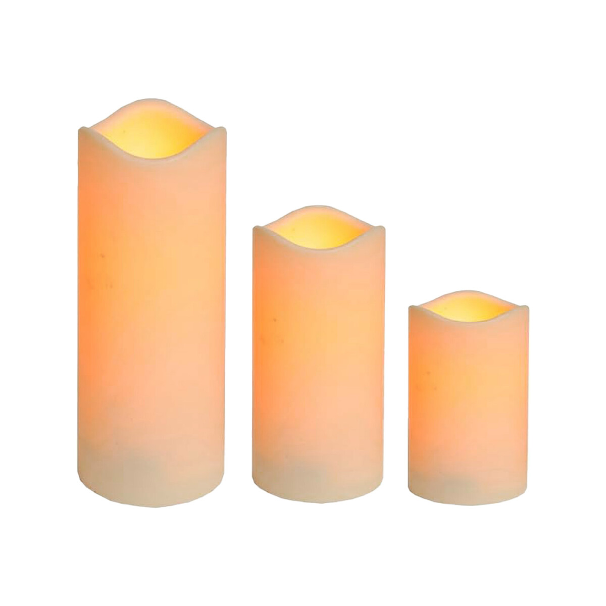 Lote de 3 velas LED cilíndricas p box