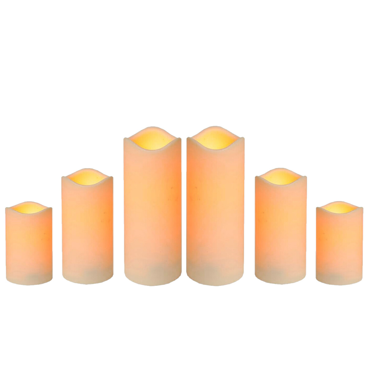 Lote de 6 velas LED cilíndricas p box