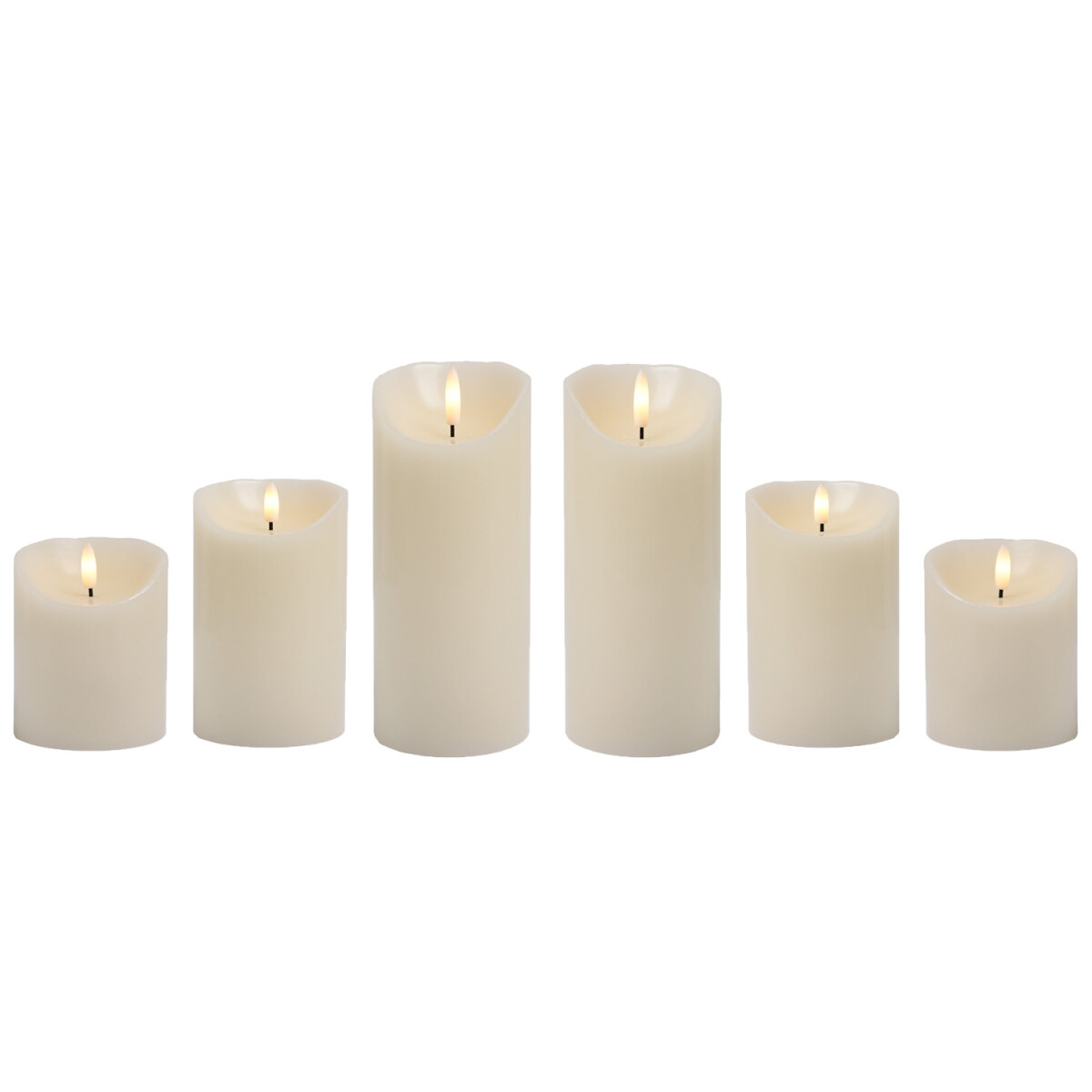 Lote de 6 velas LED de cera autén box