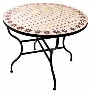 Mesa marroquí con mosaico «Soleil Beige...