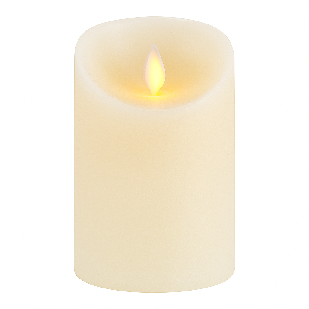 Vela LED vintage de cera auténtica, 7,5 cm
