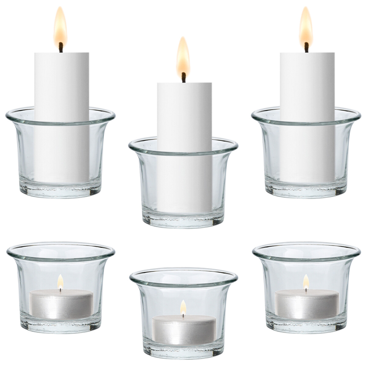 Juego de 6 vasos para velas de té box