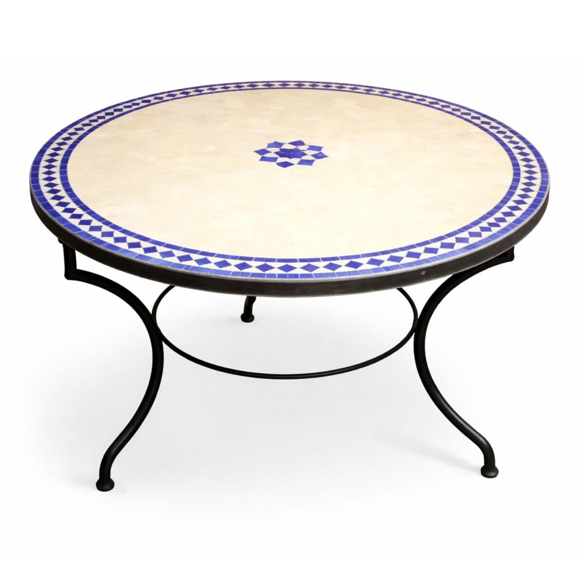 Mesa marroqu&iacute; con mosaicos Bilbao, beige y...