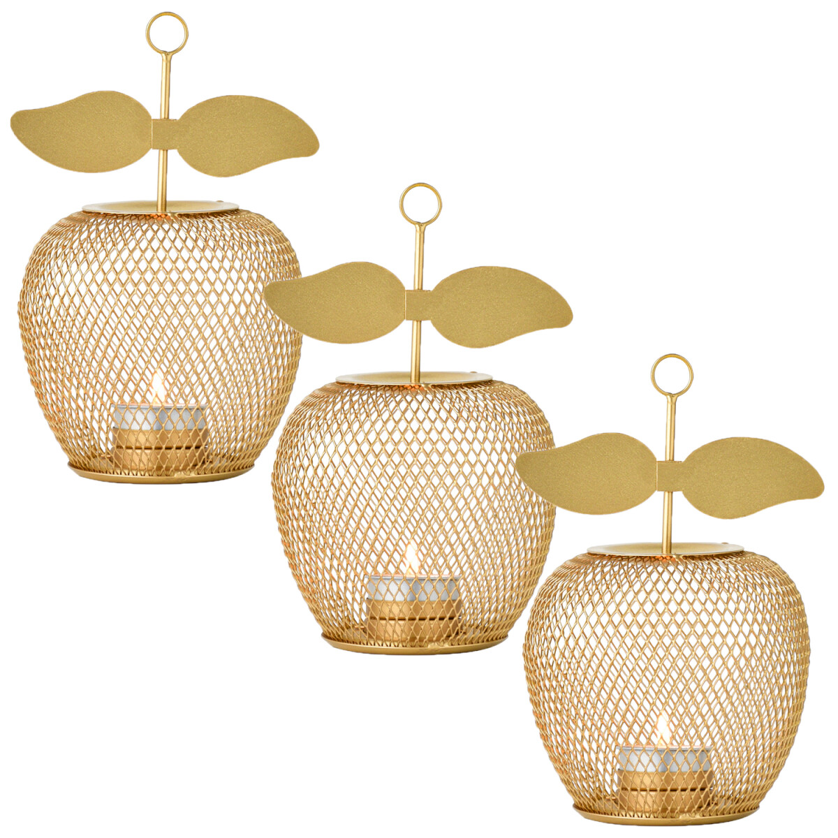 Juego de 3 portavelas decorativos modern box