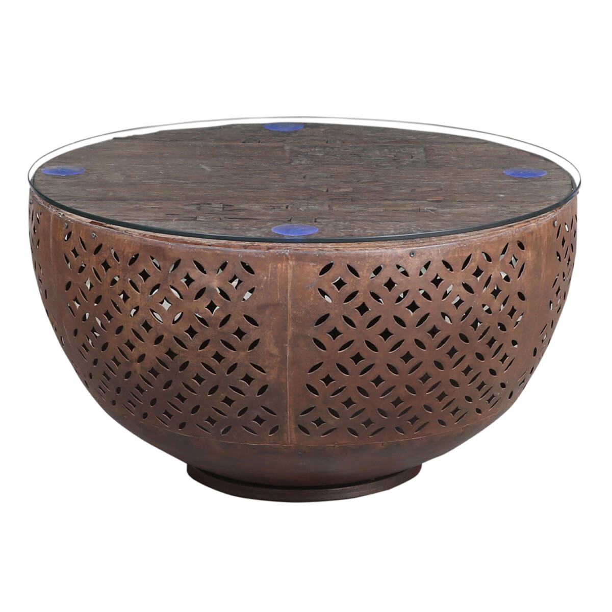 Mesa de centro Aaina redonda de 80 cm co box