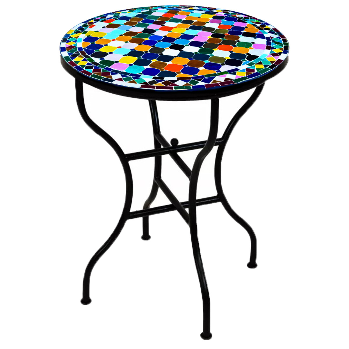 Mesa marroquí con mosaicos de Marrakech, multicolor, 