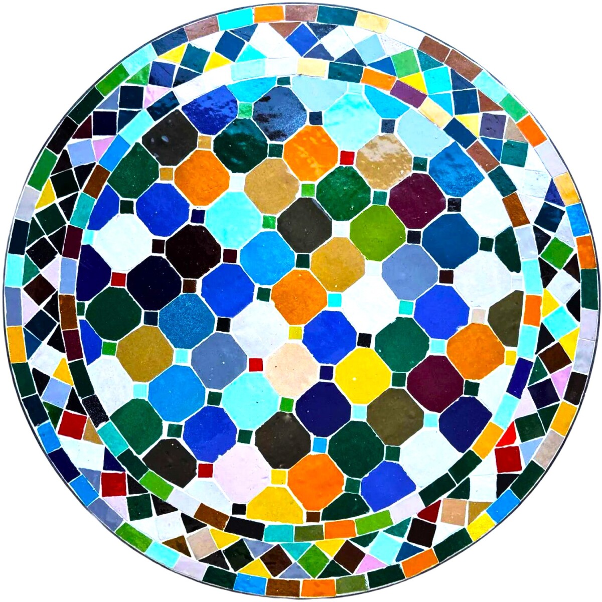 Azulejo de mosaico Marrakech multicolor - Redondo, 60 cm