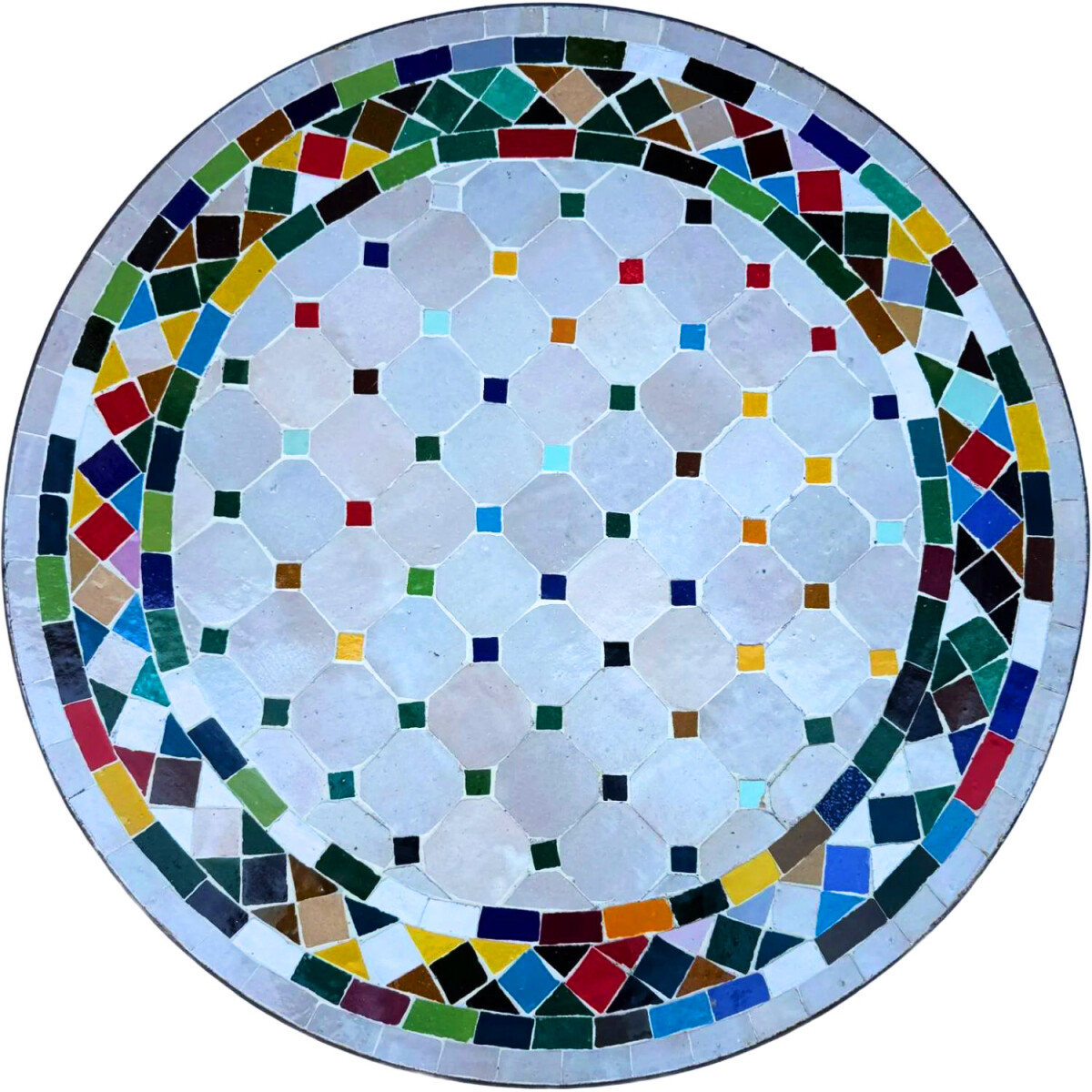 Azulejo de mosaico Marrakech Natural Multicolor - Redondo, 6
