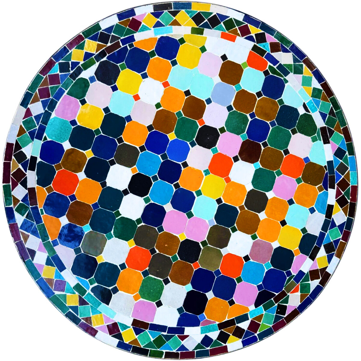 Azulejo de mosaico Marrakech multicolor - Redondo, 80 cm