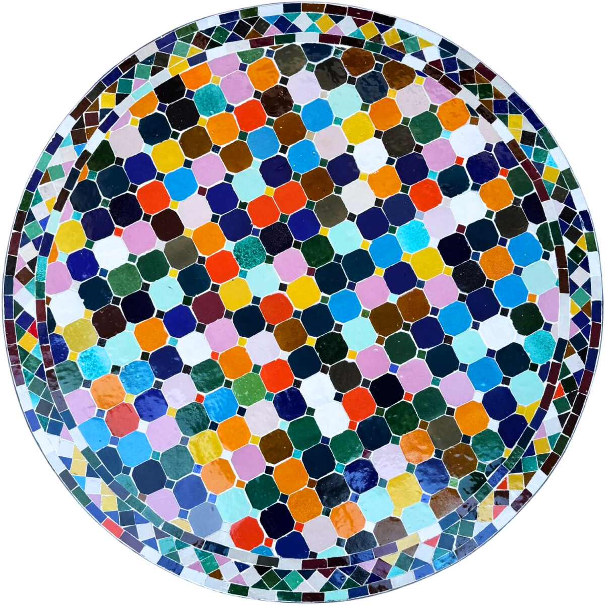 Azulejo de mosaico Marrakech multicolor - Redondo, 100 cm