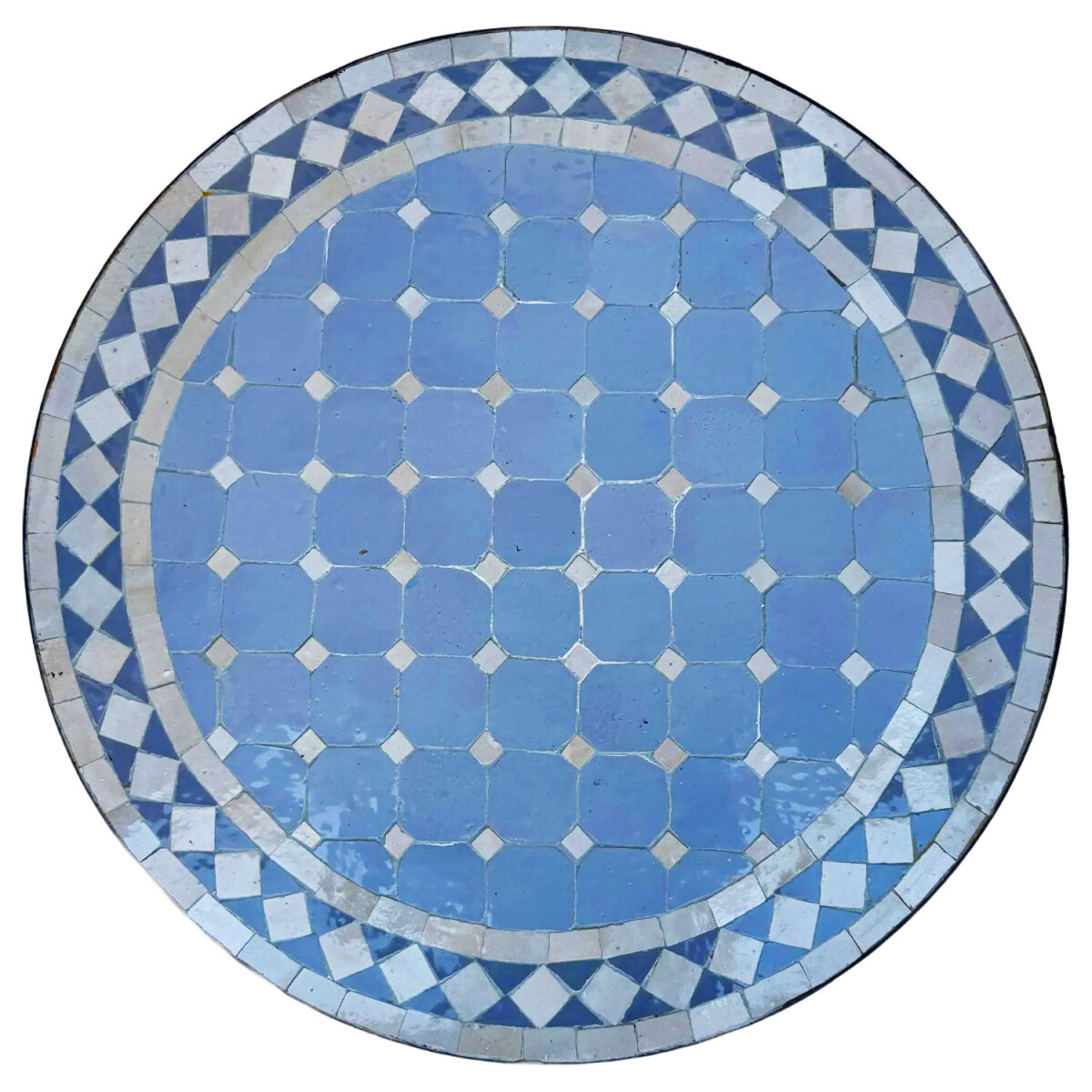 Azulejo de mosaico Marrakech Azul - Redondo, 60 cm
