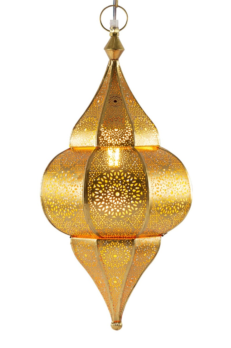 Lámpara oriental colgante de metal E27 Lunar Gold 40 
