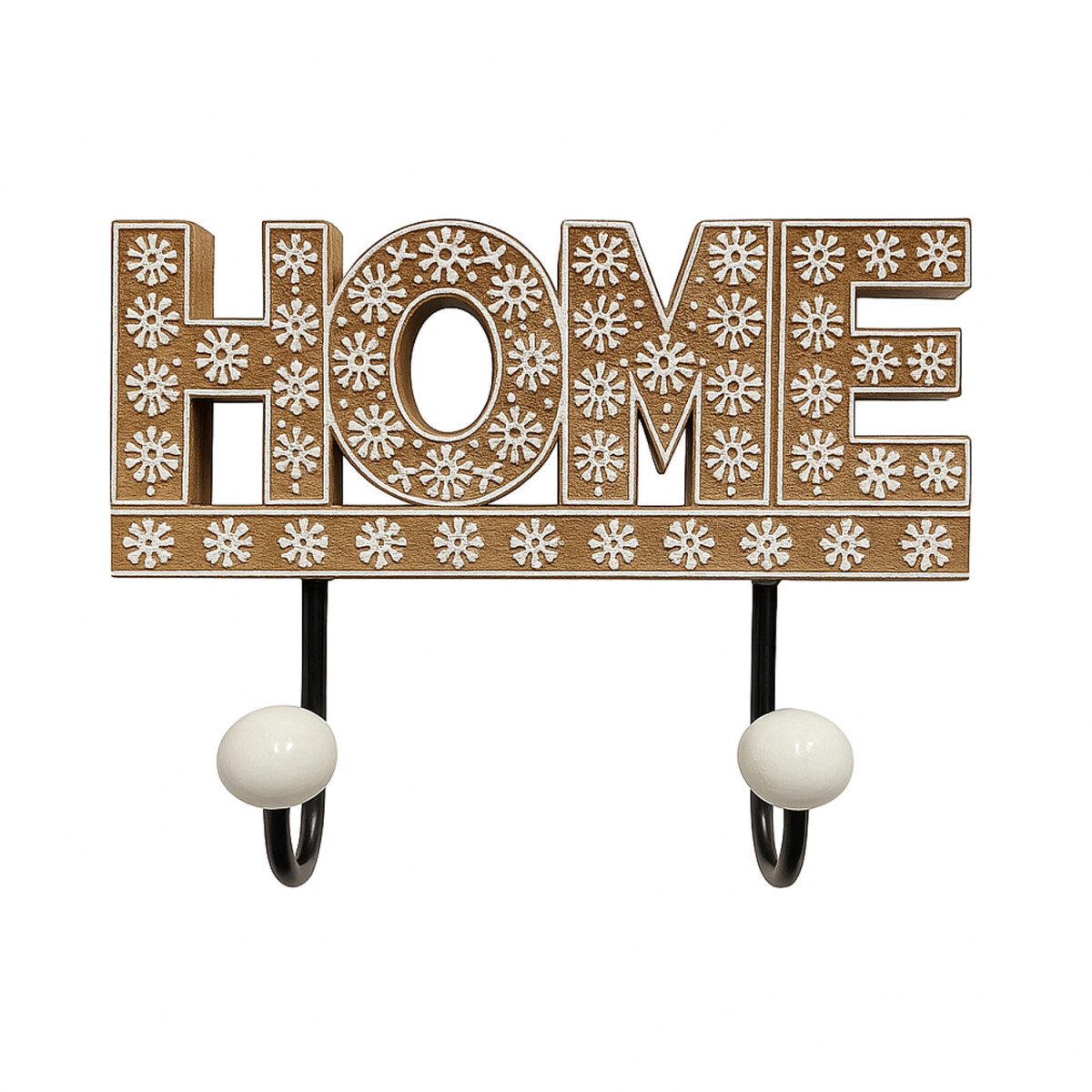 Ganchos de pared HOME de madera y botone box