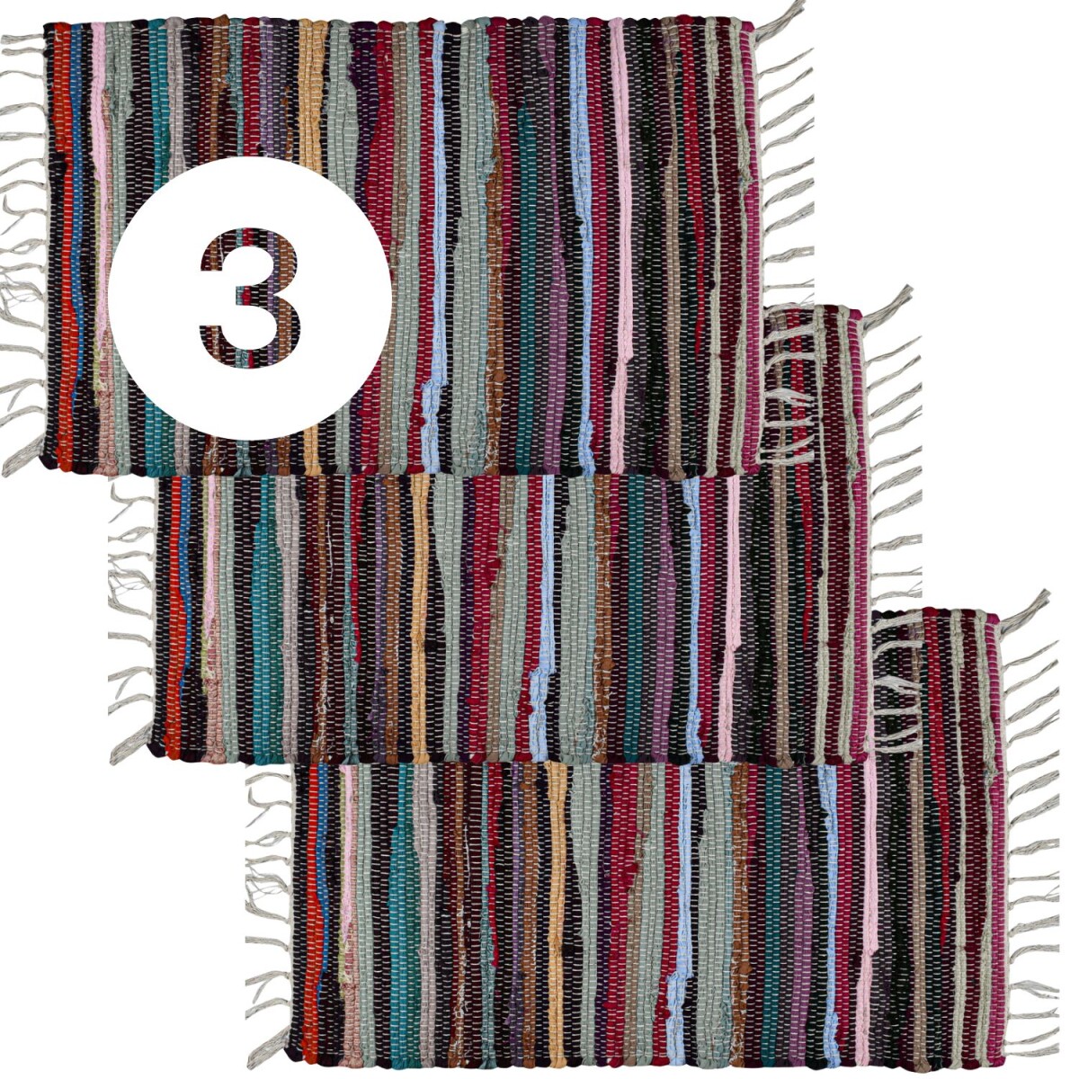 Lote de 3 alfombras Callum multicolor de box