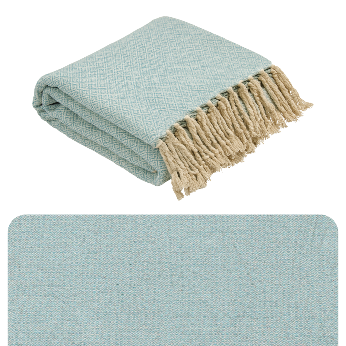 Colcha Calix azul de algodón, 125 box
