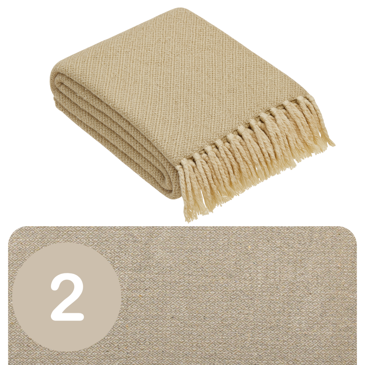 Juego de 2 colchas Calix, beige, 125 x 1 box