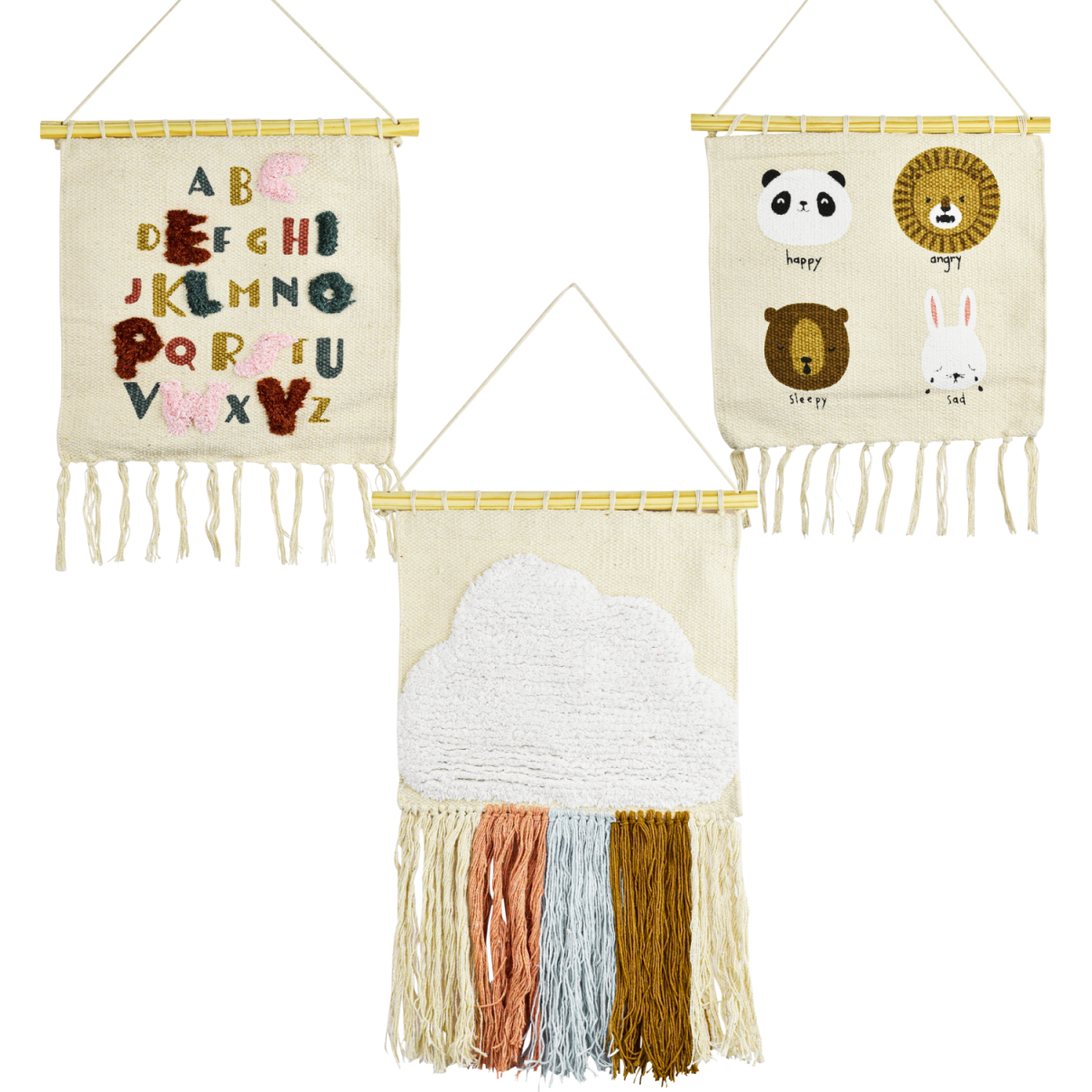 Lote de 3 adornos de pared de estilo boho «Callan&raqu