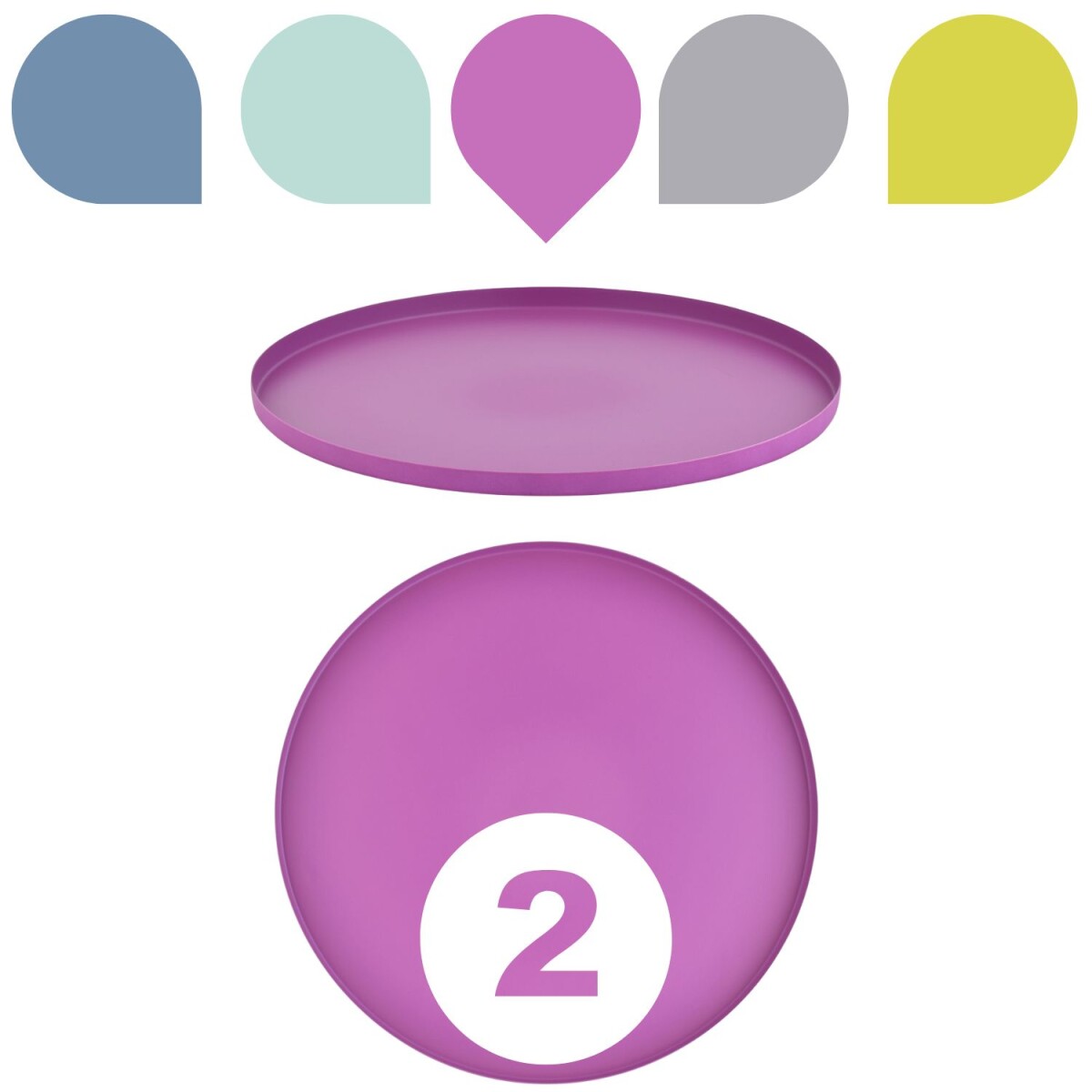 Juego de 2 bandejas redondas Callie Pink box