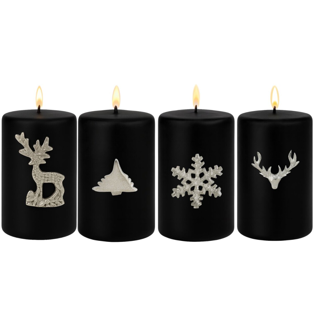 Juego de 4 adornos para velas Caloge FHIB de 6 cm en color p