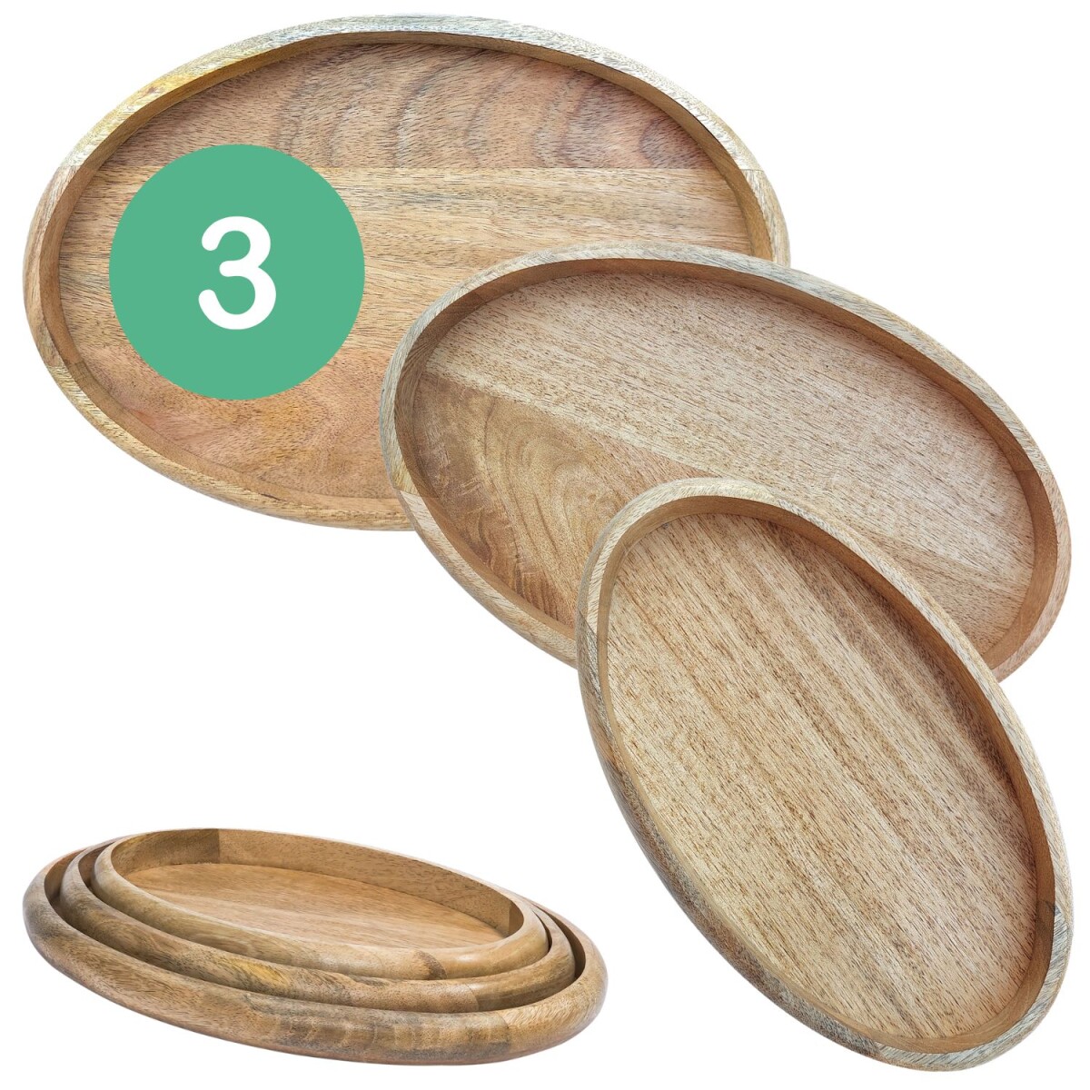 Juego de 3 bandejas ovaladas Cagdas | Ba box